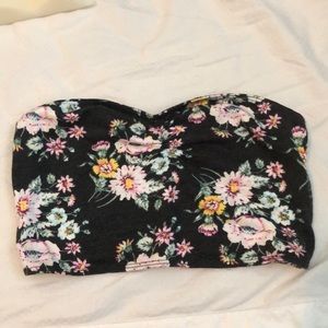 Black Floral Bandeau